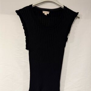 Poem & Thread Black Ribbed Knit Top